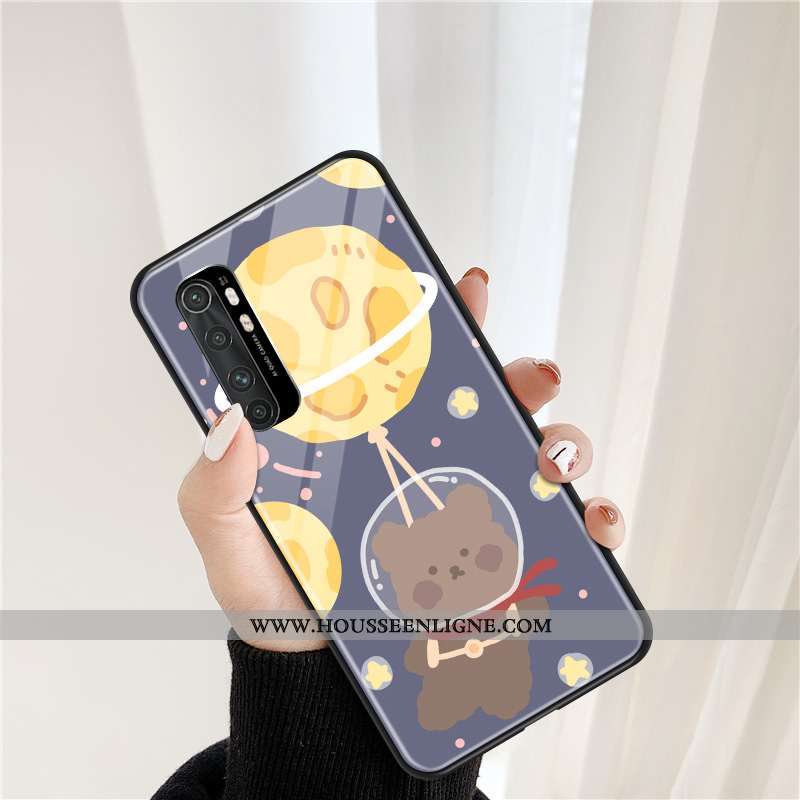 Coque Xiaomi Mi Note 10 Lite Dessin Animé Verre Jaune Petit Jeunesse Téléphone Portable