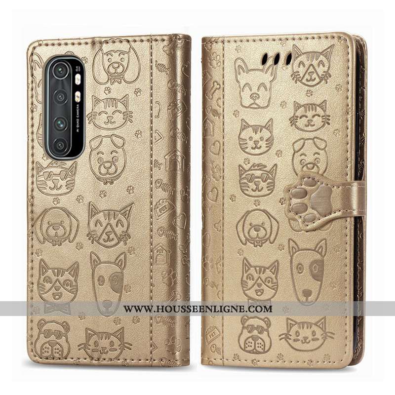 Coque Xiaomi Mi Note 10 Lite Ornements Suspendus Gaufrage En Relief Incassable Chiens Dessin Animé É