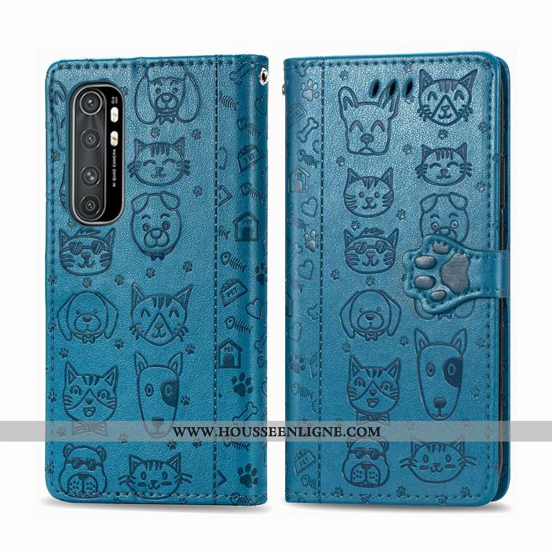 Coque Xiaomi Mi Note 10 Lite Ornements Suspendus Gaufrage En Relief Incassable Chiens Dessin Animé É