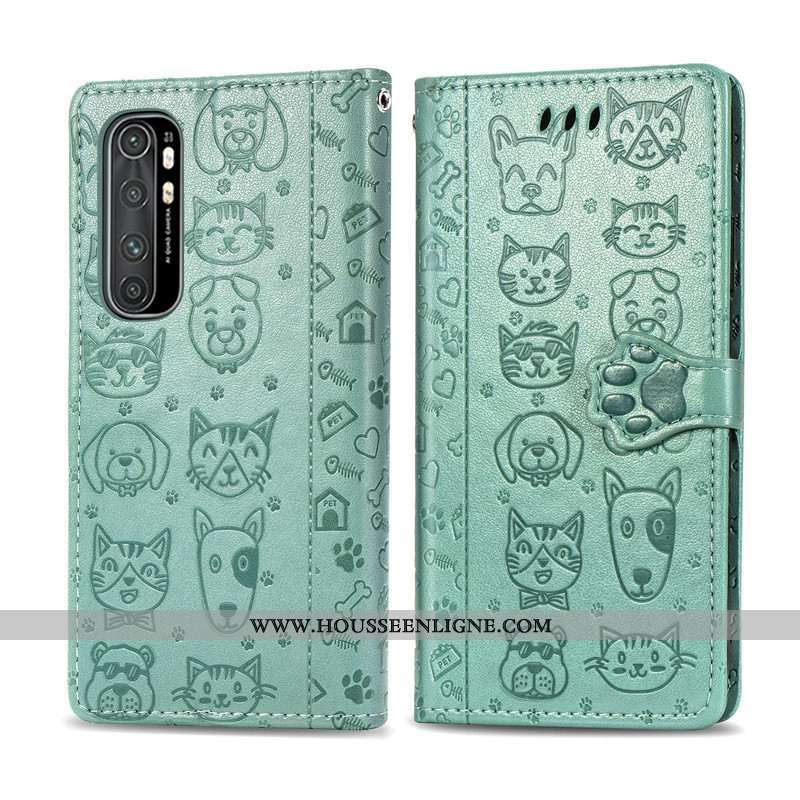 Coque Xiaomi Mi Note 10 Lite Ornements Suspendus Gaufrage En Relief Incassable Chiens Dessin Animé É
