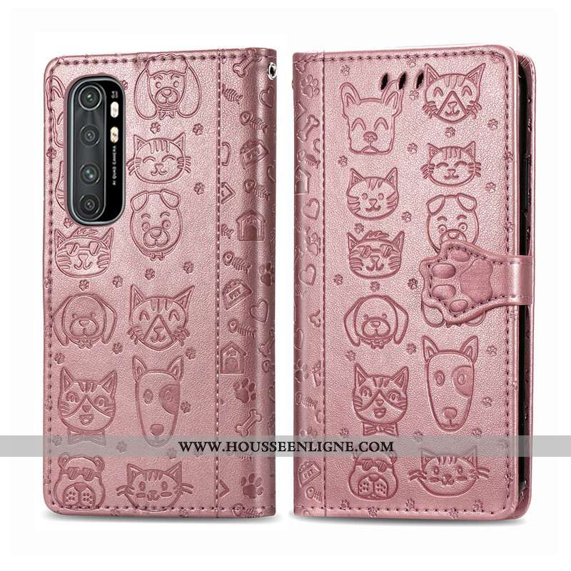 Coque Xiaomi Mi Note 10 Lite Ornements Suspendus Gaufrage En Relief Incassable Chiens Dessin Animé É