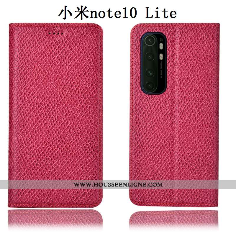 Coque Xiaomi Mi Note 10 Lite Protection Cuir Véritable Noir Étui Tout Compris Incassable Téléphone P