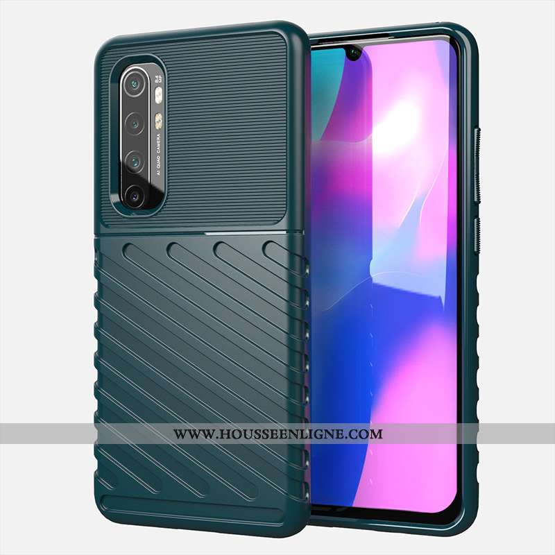 Coque Xiaomi Mi Note 10 Lite Silicone Petit Incassable Vert Couvercle Arrière Téléphone Portable Tur