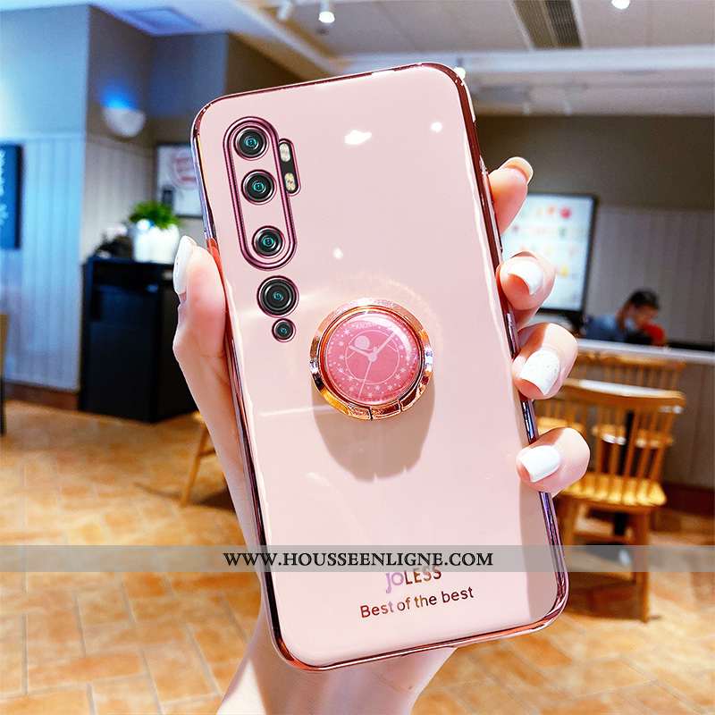 Coque Xiaomi Mi Note 10 Personnalité Créatif Support Étui Placage Tendance Rose