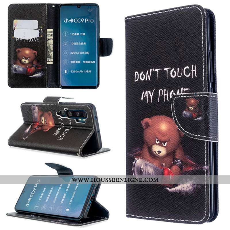 Coque Xiaomi Mi Note 10 Protection Cuir Blanc Housse Peinture Téléphone Portable Blanche