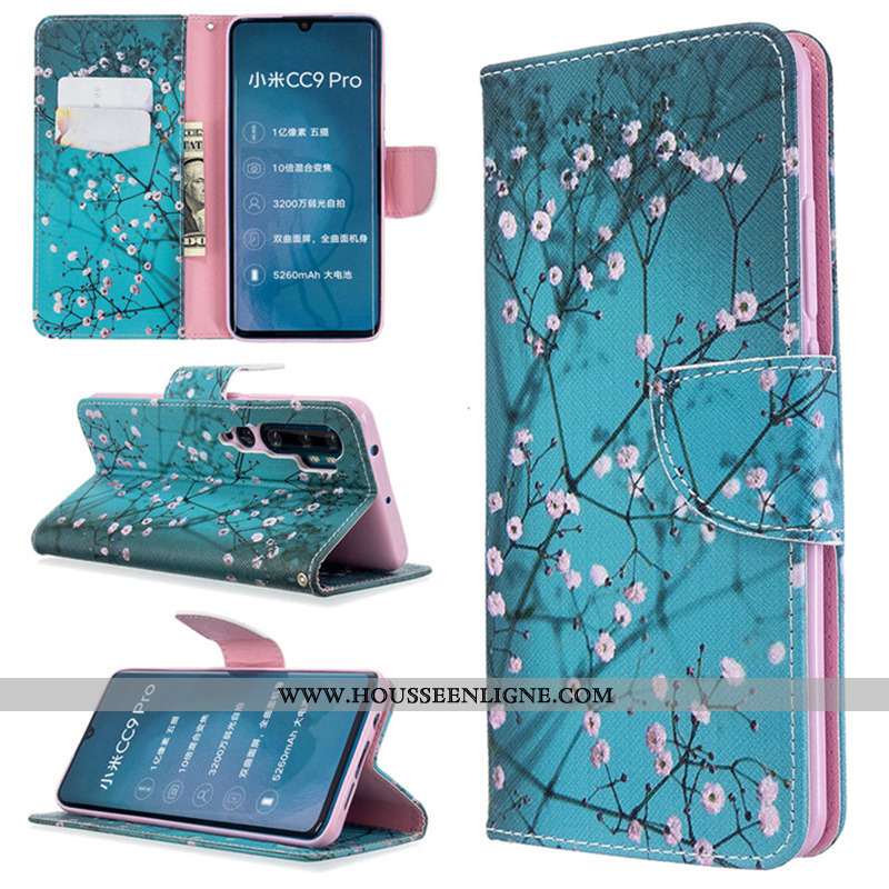 Coque Xiaomi Mi Note 10 Protection Cuir Blanc Housse Peinture Téléphone Portable Blanche