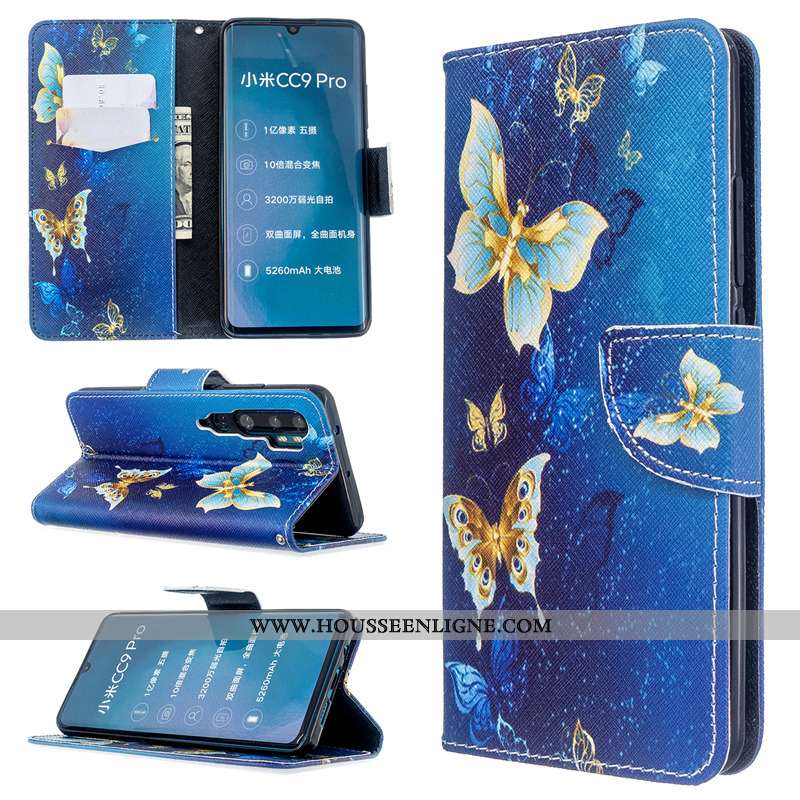 Coque Xiaomi Mi Note 10 Protection Cuir Blanc Housse Peinture Téléphone Portable Blanche