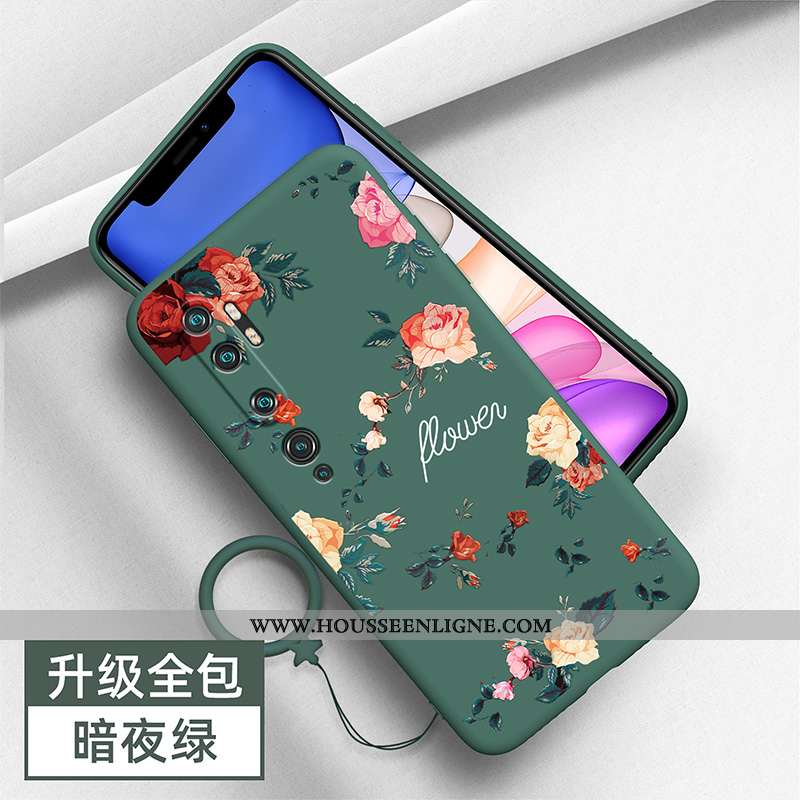 Coque Xiaomi Mi Note 10 Silicone Personnalité Petit Étui Tout Compris Incassable Tendance Verte