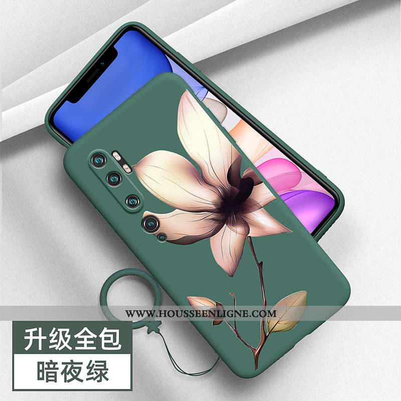 Coque Xiaomi Mi Note 10 Silicone Personnalité Petit Étui Tout Compris Incassable Tendance Verte