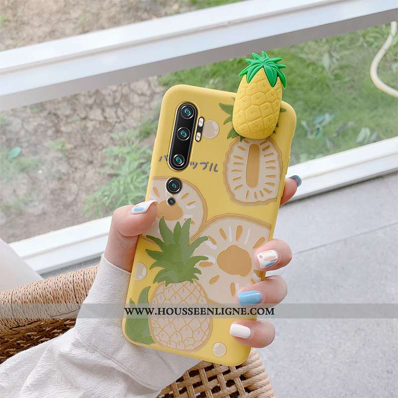 Coque Xiaomi Mi Note 10 Silicone Personnalité Téléphone Portable Fraise Tendance Incassable Rose