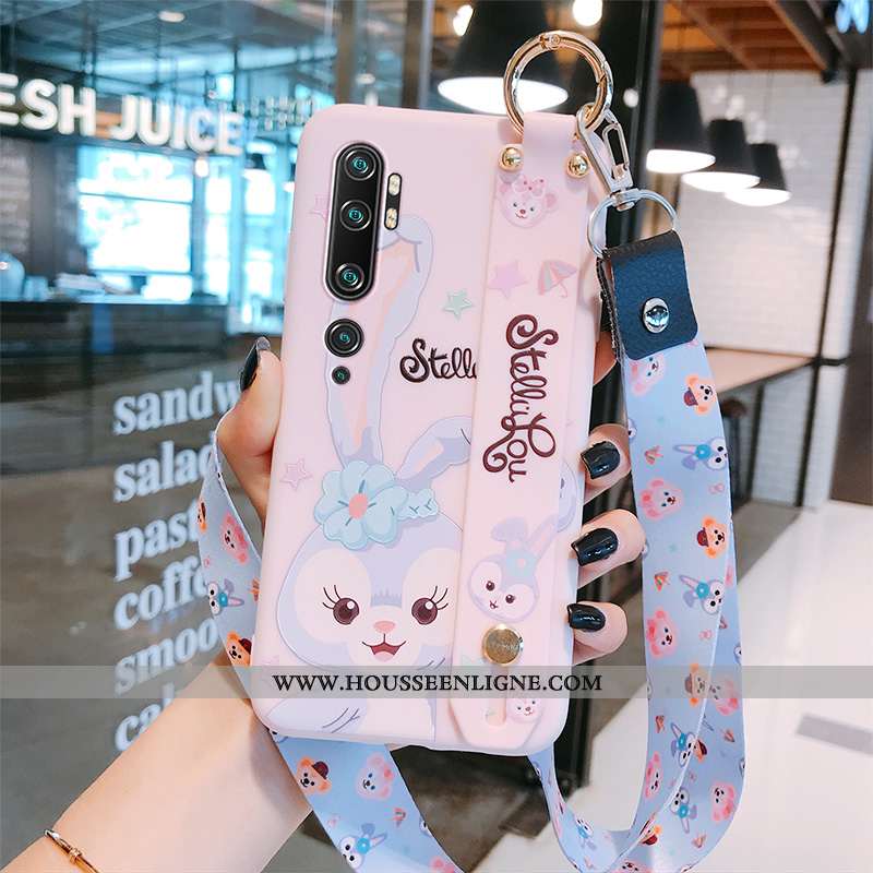 Coque Xiaomi Mi Note 10 Tendance Fluide Doux Rose Personnalité Incassable Téléphone Portable Tout Co