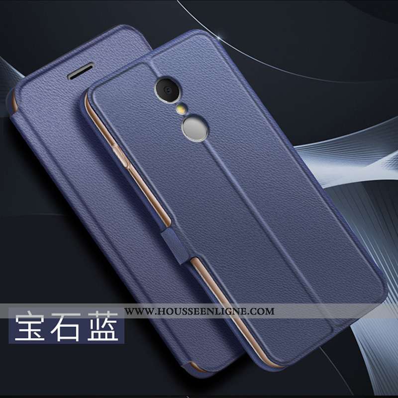 Coque Xiaomi Redmi 5 Cuir Fluide Doux Rouge Protection Étui Téléphone Portable Incassable Noir