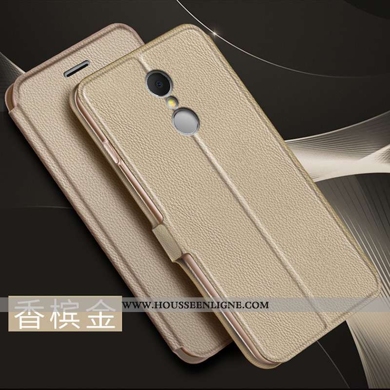 Coque Xiaomi Redmi 5 Cuir Fluide Doux Rouge Protection Étui Téléphone Portable Incassable Noir