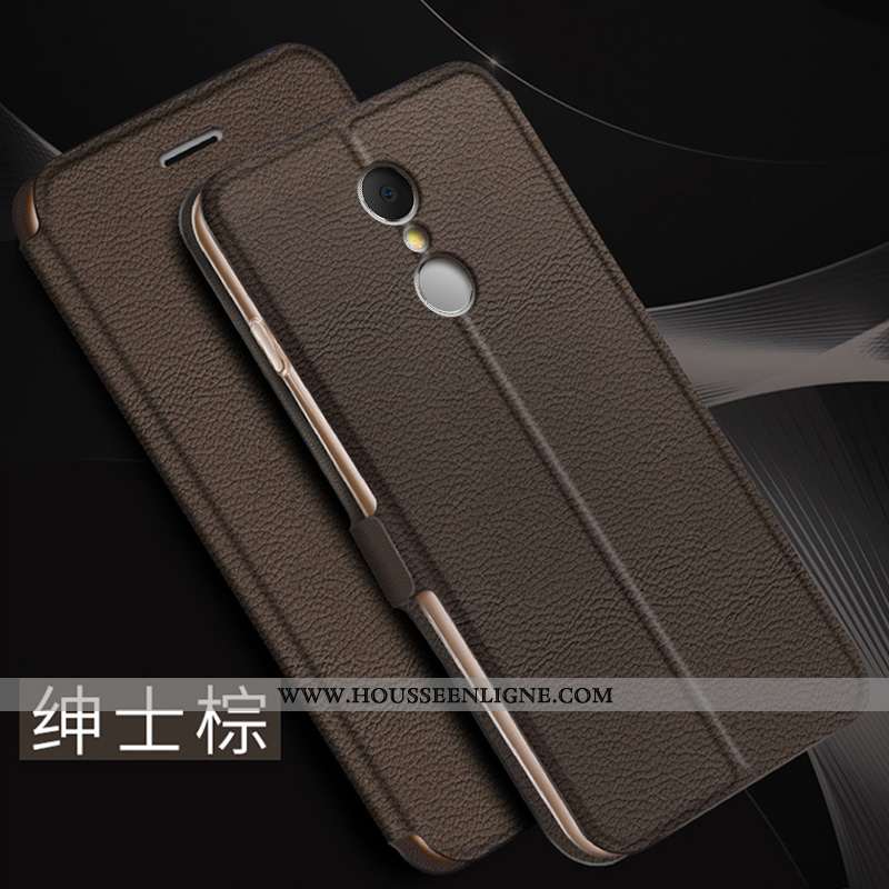 Coque Xiaomi Redmi 5 Cuir Fluide Doux Rouge Protection Étui Téléphone Portable Incassable Noir