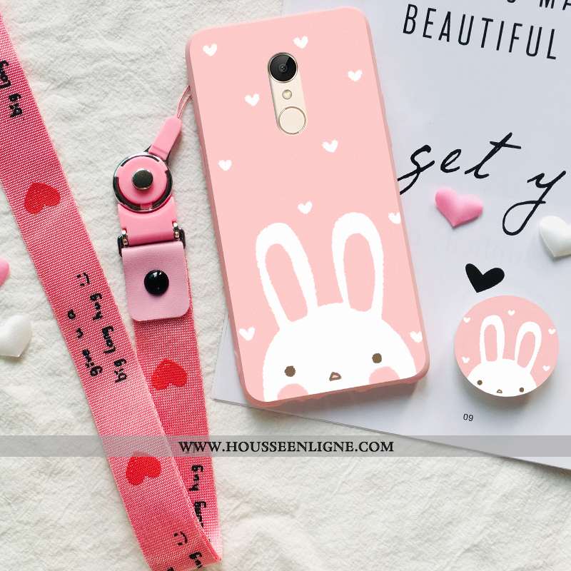 Coque Xiaomi Redmi 5 Délavé En Daim Ornements Suspendus Petit Étui Tout Compris Rouge Fluide Doux Ro