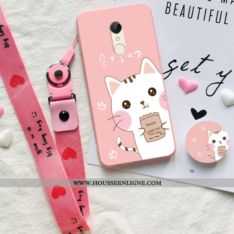 Coque Xiaomi Redmi 5 Délavé En Daim Ornements Suspendus Petit Étui Tout Compris Rouge Fluide Doux Ro