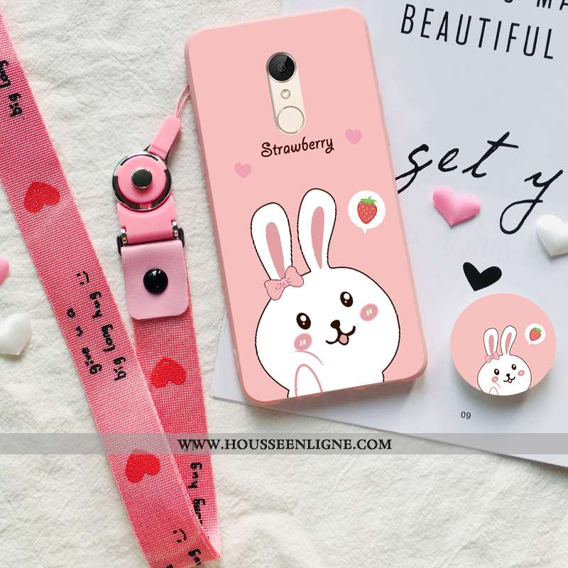 Coque Xiaomi Redmi 5 Délavé En Daim Ornements Suspendus Petit Étui Tout Compris Rouge Fluide Doux Ro