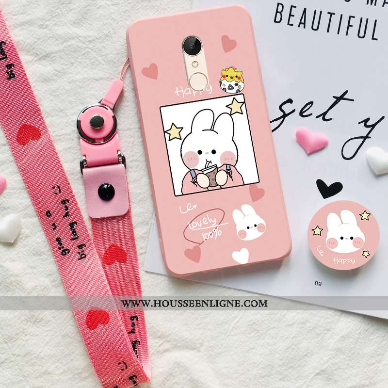 Coque Xiaomi Redmi 5 Délavé En Daim Ornements Suspendus Petit Étui Tout Compris Rouge Fluide Doux Ro