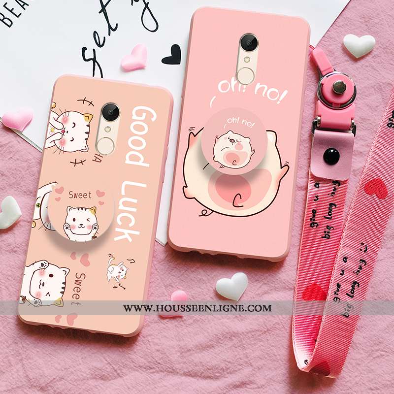 Coque Xiaomi Redmi 5 Délavé En Daim Ornements Suspendus Petit Étui Tout Compris Rouge Fluide Doux Ro