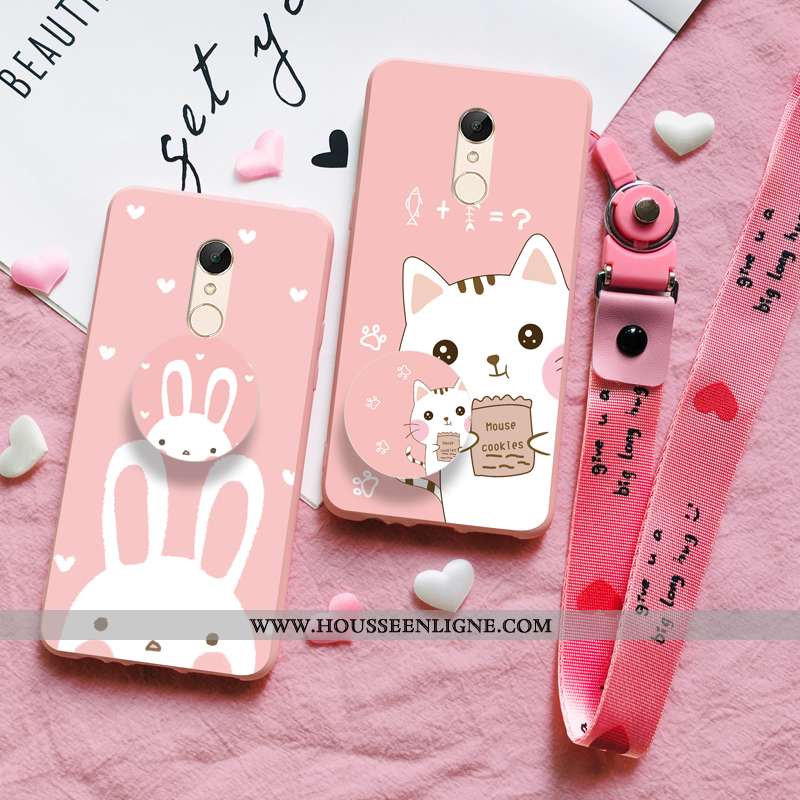 Coque Xiaomi Redmi 5 Délavé En Daim Ornements Suspendus Petit Étui Tout Compris Rouge Fluide Doux Ro