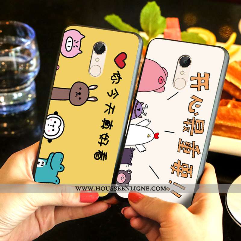 Coque Xiaomi Redmi 5 Silicone Délavé En Daim Nouveau Fluide Doux Net Rouge Créatif Incassable Jaune