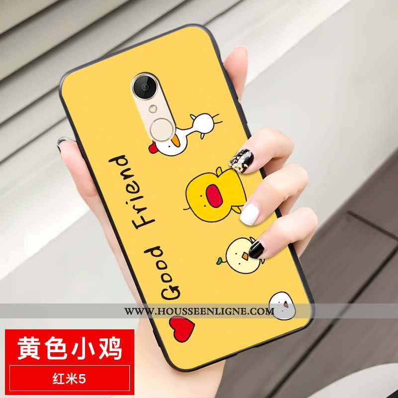 Coque Xiaomi Redmi 5 Silicone Délavé En Daim Nouveau Fluide Doux Net Rouge Créatif Incassable Jaune