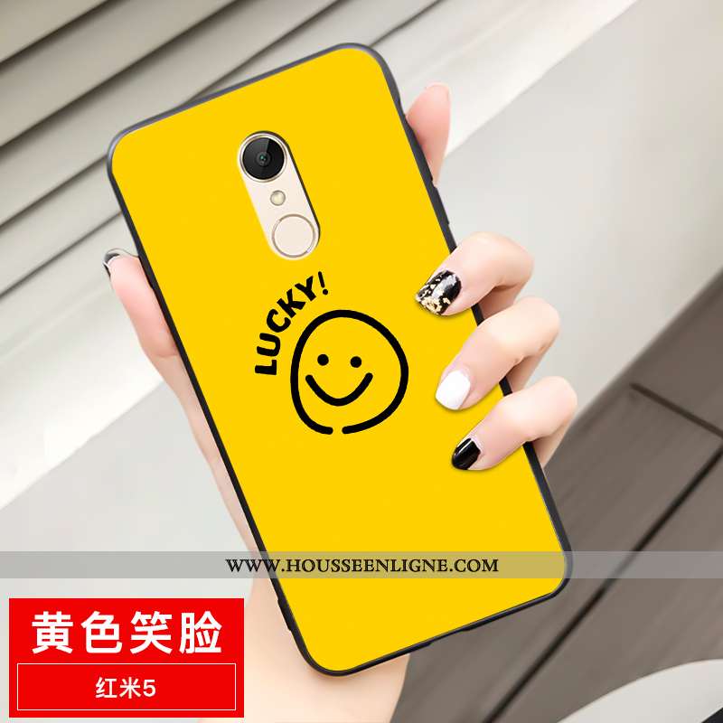 Coque Xiaomi Redmi 5 Silicone Délavé En Daim Nouveau Fluide Doux Net Rouge Créatif Incassable Jaune