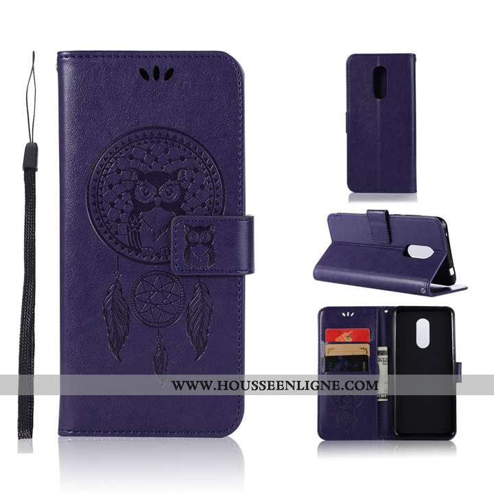 Coque Xiaomi Redmi 5 Silicone Protection Clamshell Téléphone Portable Cuir Violet