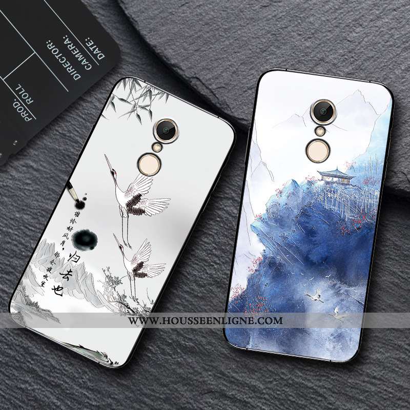 Coque Xiaomi Redmi 5 Tendance Fluide Doux Gaufrage Incassable Tout Compris Étui Net Rouge Bleu