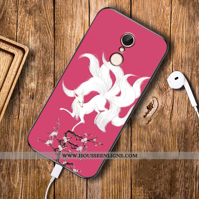 Coque Xiaomi Redmi 5 Tendance Fluide Doux Gaufrage Incassable Tout Compris Étui Net Rouge Bleu