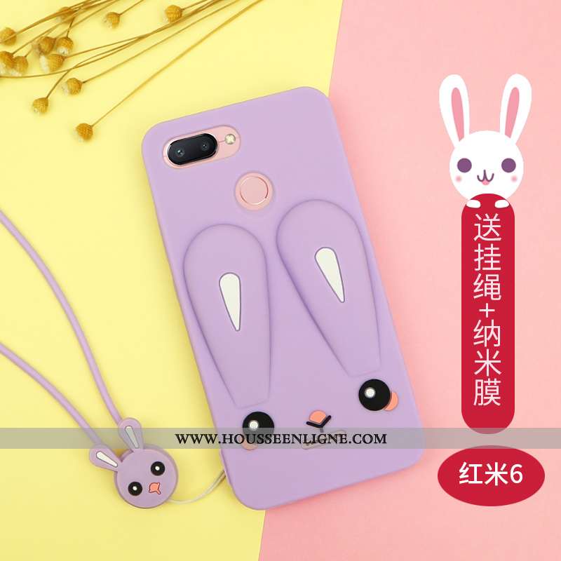 Coque Xiaomi Redmi 6 Charmant Tendance Rouge Petit Net Rouge Silicone Violet