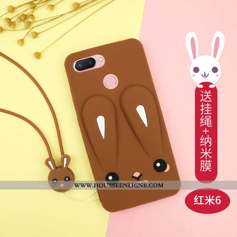 Coque Xiaomi Redmi 6 Charmant Tendance Rouge Petit Net Rouge Silicone Violet