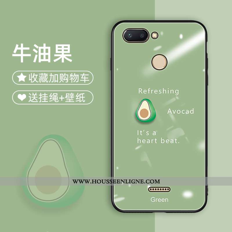 Coque Xiaomi Redmi 6 Charmant Tendance Étui Verre Rose Protection Tout Compris