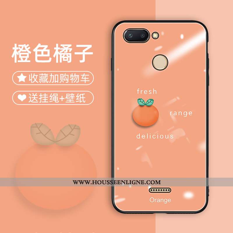 Coque Xiaomi Redmi 6 Charmant Tendance Étui Verre Rose Protection Tout Compris