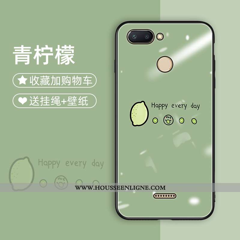 Coque Xiaomi Redmi 6 Charmant Tendance Étui Verre Rose Protection Tout Compris
