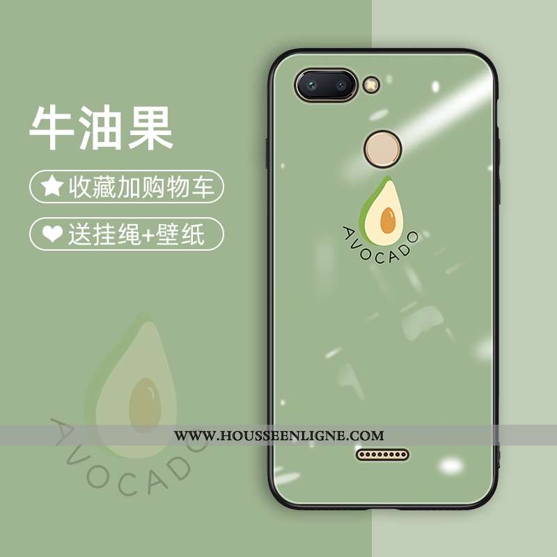 Coque Xiaomi Redmi 6 Charmant Tendance Étui Verre Rose Protection Tout Compris
