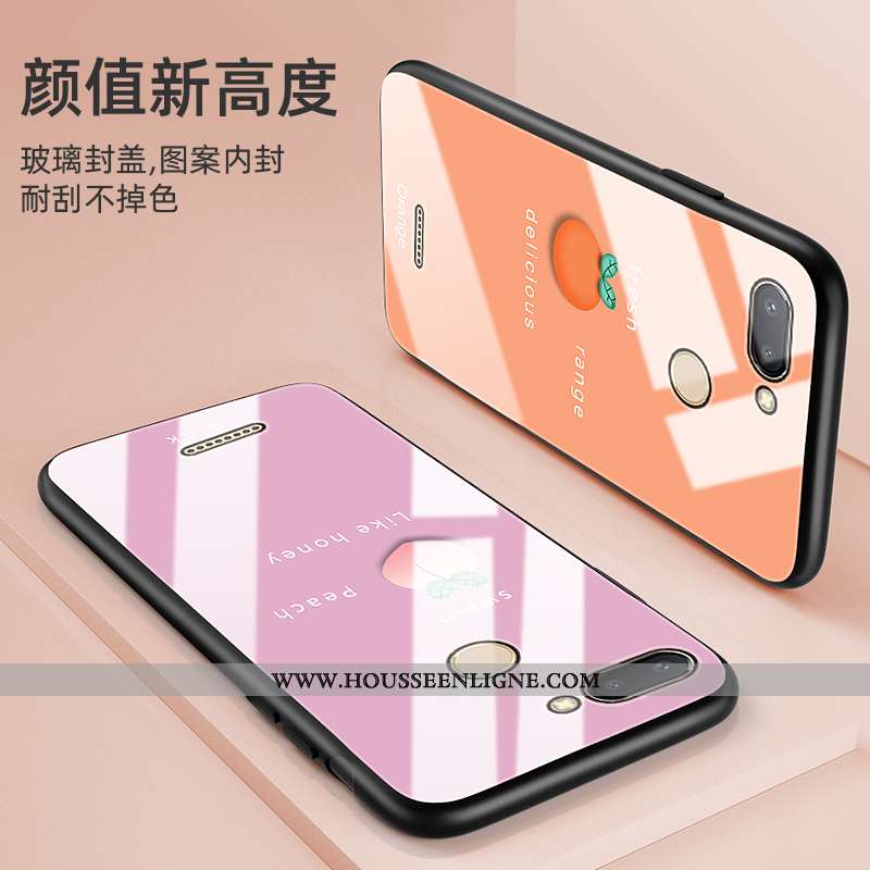 Coque Xiaomi Redmi 6 Charmant Tendance Étui Verre Rose Protection Tout Compris
