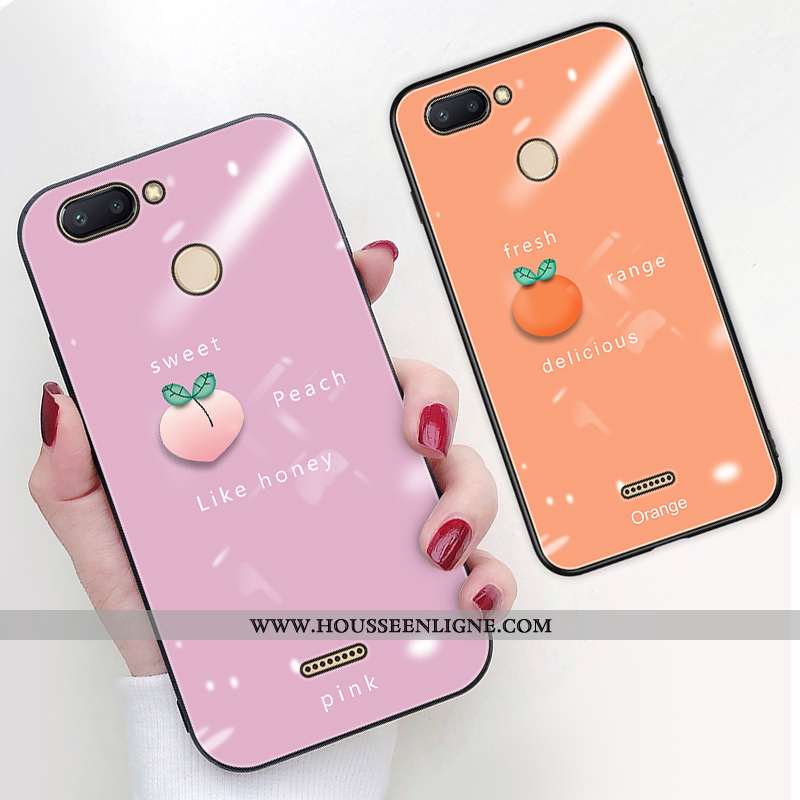 Coque Xiaomi Redmi 6 Charmant Tendance Étui Verre Rose Protection Tout Compris