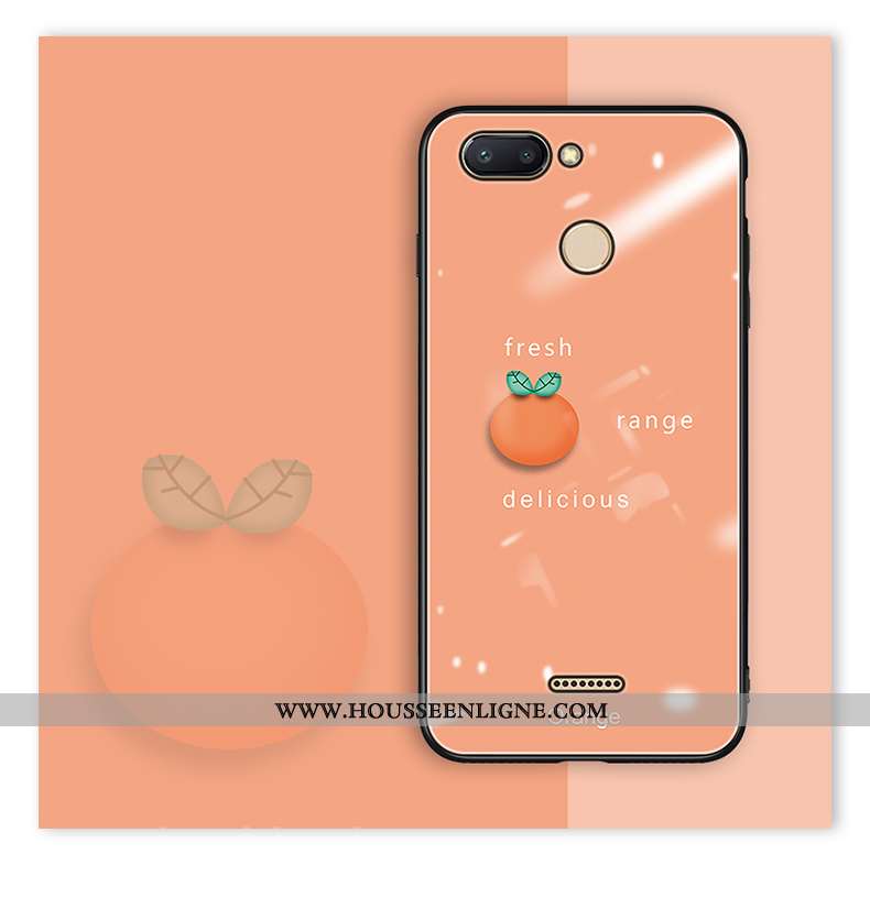 Coque Xiaomi Redmi 6 Charmant Tendance Étui Verre Rose Protection Tout Compris