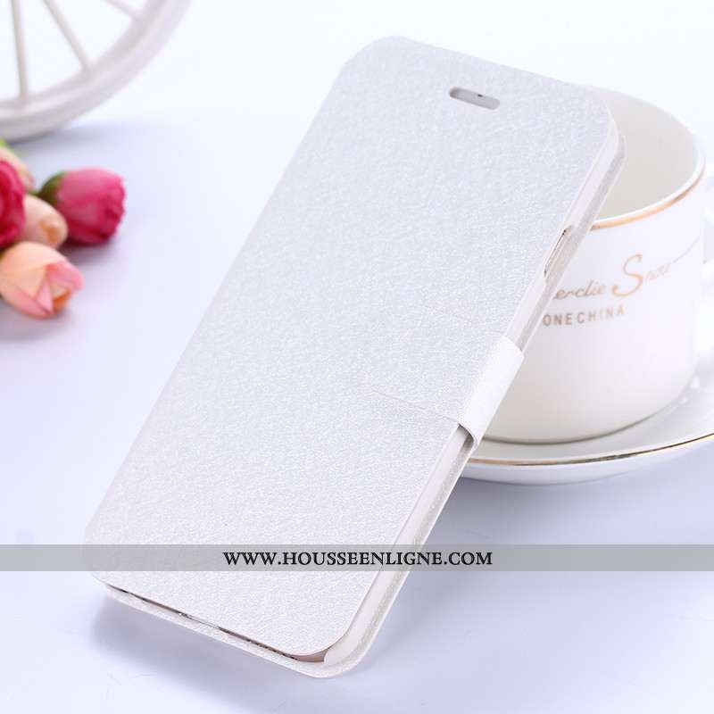 Coque Xiaomi Redmi 6 Cuir Protection Blanc Délavé En Daim Difficile Étui Blanche