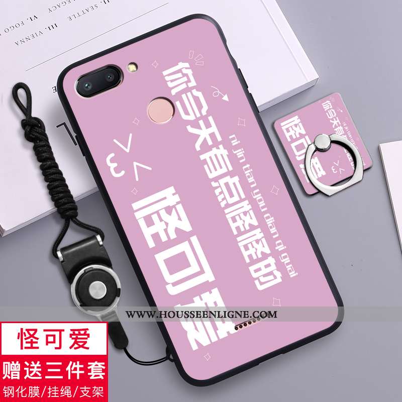 Coque Xiaomi Redmi 6 Délavé En Daim Personnalité Téléphone Portable Simple Créatif Jaune Silicone