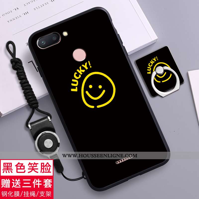 Coque Xiaomi Redmi 6 Délavé En Daim Personnalité Téléphone Portable Simple Créatif Jaune Silicone