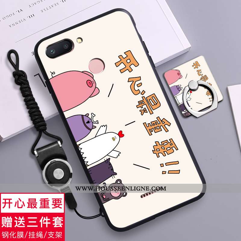 Coque Xiaomi Redmi 6 Délavé En Daim Personnalité Téléphone Portable Simple Créatif Jaune Silicone