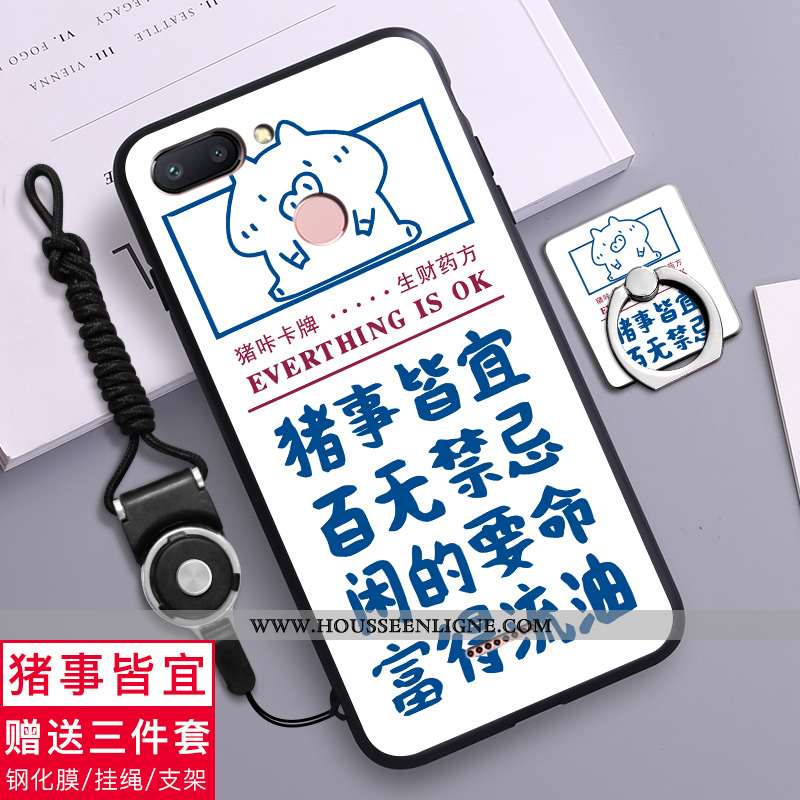 Coque Xiaomi Redmi 6 Délavé En Daim Personnalité Téléphone Portable Simple Créatif Jaune Silicone