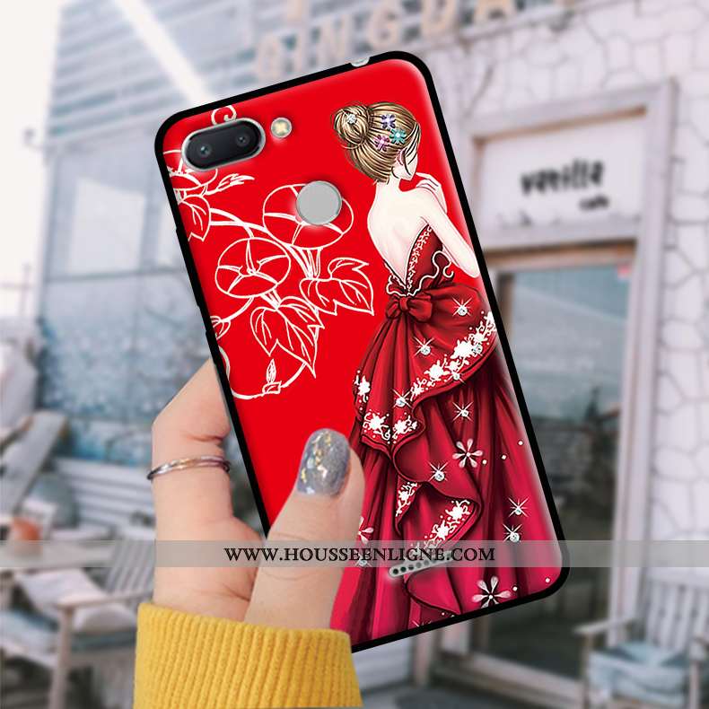 Coque Xiaomi Redmi 6 Fluide Doux Protection Tempérer Rouge Étui Petit Tendance Bleu