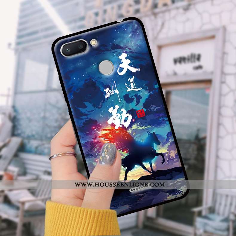 Coque Xiaomi Redmi 6 Fluide Doux Protection Tempérer Rouge Étui Petit Tendance Bleu