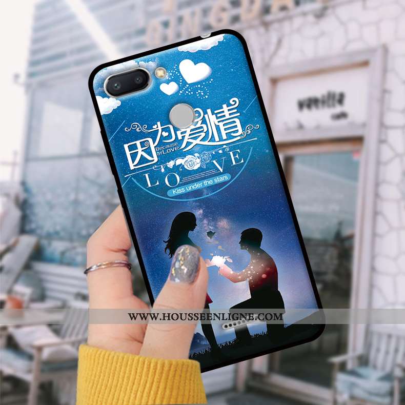 Coque Xiaomi Redmi 6 Fluide Doux Protection Tempérer Rouge Étui Petit Tendance Bleu
