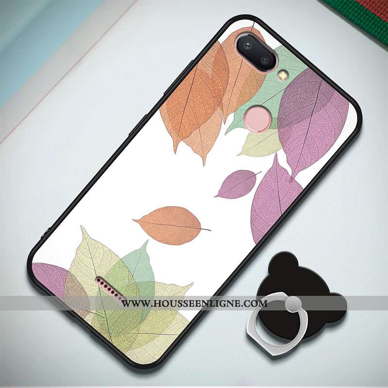 Coque Xiaomi Redmi 6 Fluide Doux Silicone Rouge Simple Étui Incassable Bleu