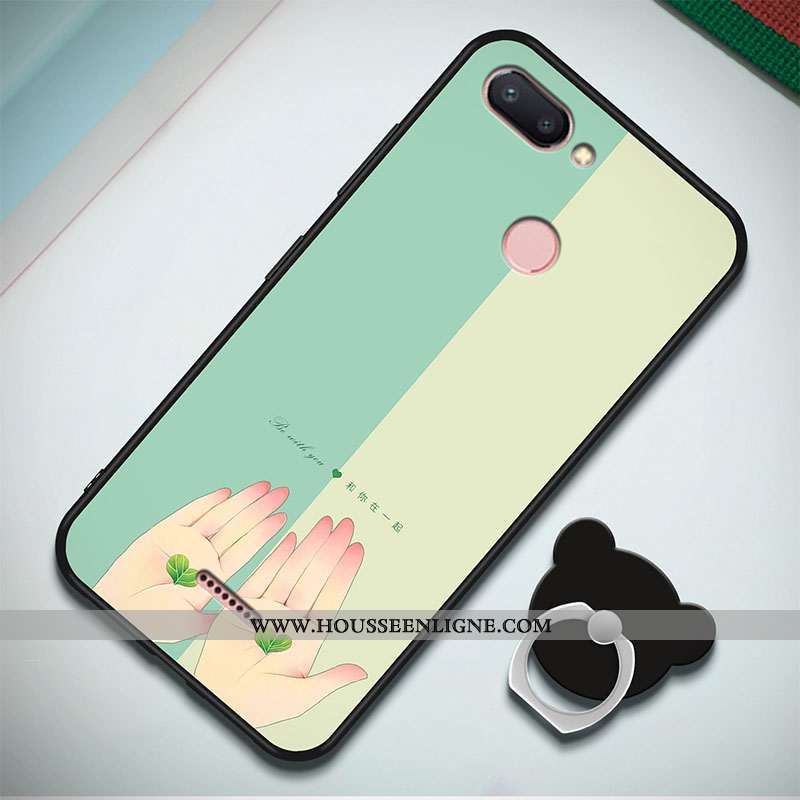 Coque Xiaomi Redmi 6 Fluide Doux Silicone Rouge Simple Étui Incassable Bleu
