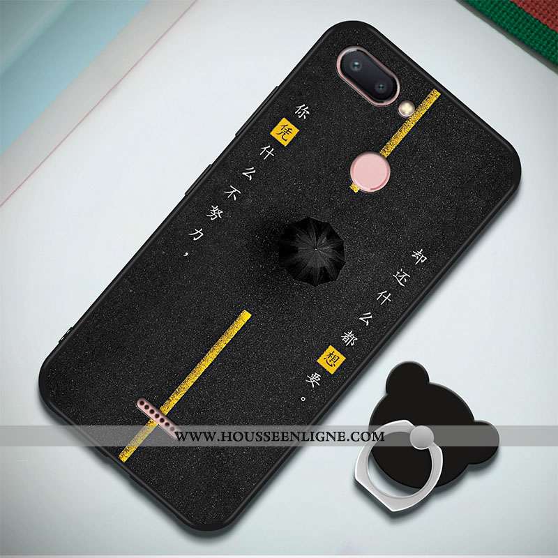 Coque Xiaomi Redmi 6 Fluide Doux Silicone Rouge Simple Étui Incassable Bleu